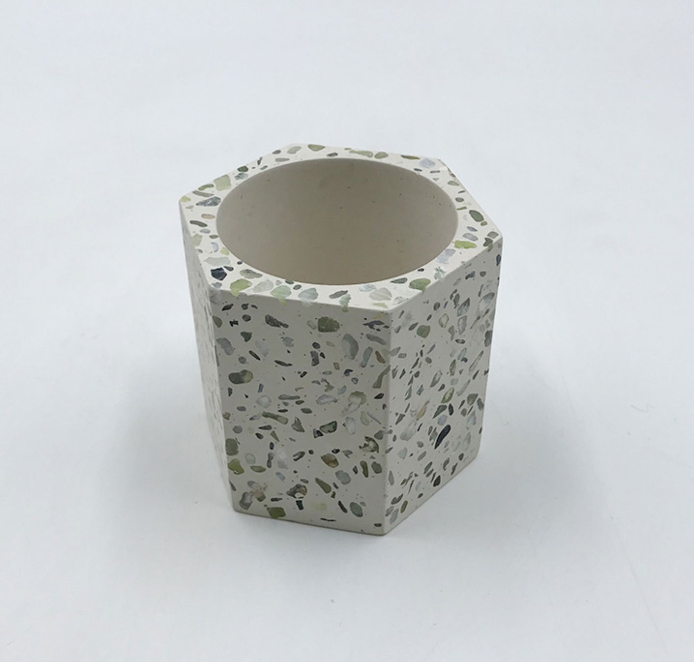 tabletop modern custom terrazzo concrete candle holder 3