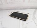  rectangle marble serving tray with gold handle