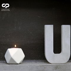 simple nordic style cement concrete candle holder for home decor