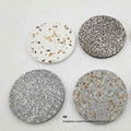 Terrazzo Beige Marble Square Coasters, Set of 4