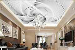 廣州家裝建材室內客廳吊頂中國風UV3d彩繪鋁扣板天花