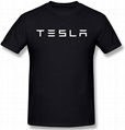 Qinol Mens Classic Tesla Logo T-Shirts 4XL Black 1