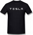 Qinol Mens Classic Tesla Logo T-Shirts 4XL Black