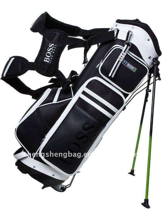 Custom stand golf bag with dual straps 