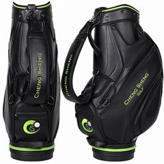 Customized Black PU Golf Staff Bag 