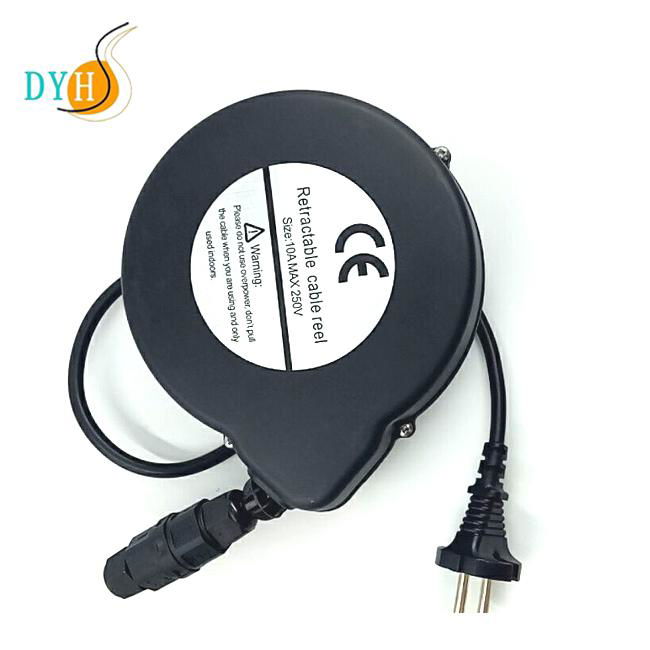 Tangle free cord retractor spring return retractable cable reel for hair dryer