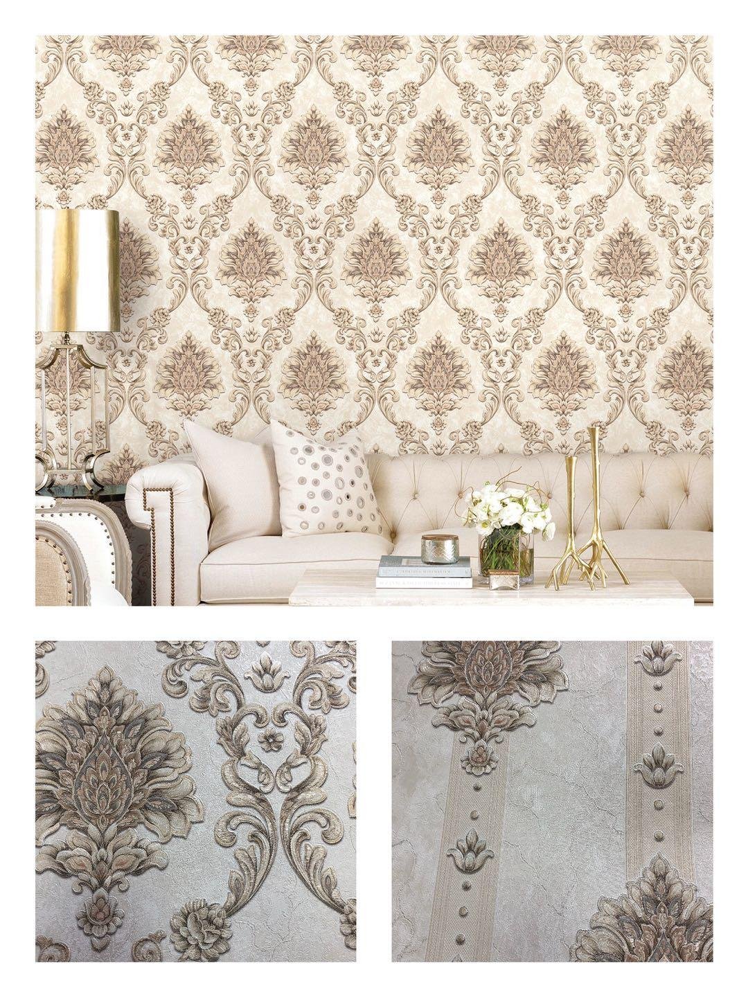 2020 pvc wallpaper wallcoving classic damask new design home decor
