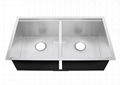 50/50 Double Bowl Undermount Kitchen Sink With Ledge 1