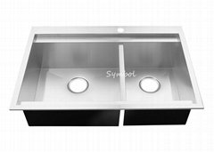 60/40 Double Bowl Top Mount Stainless Steel Sink