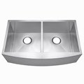 33 Inch Double Bowl Stainless Steel Farmhouse Sink