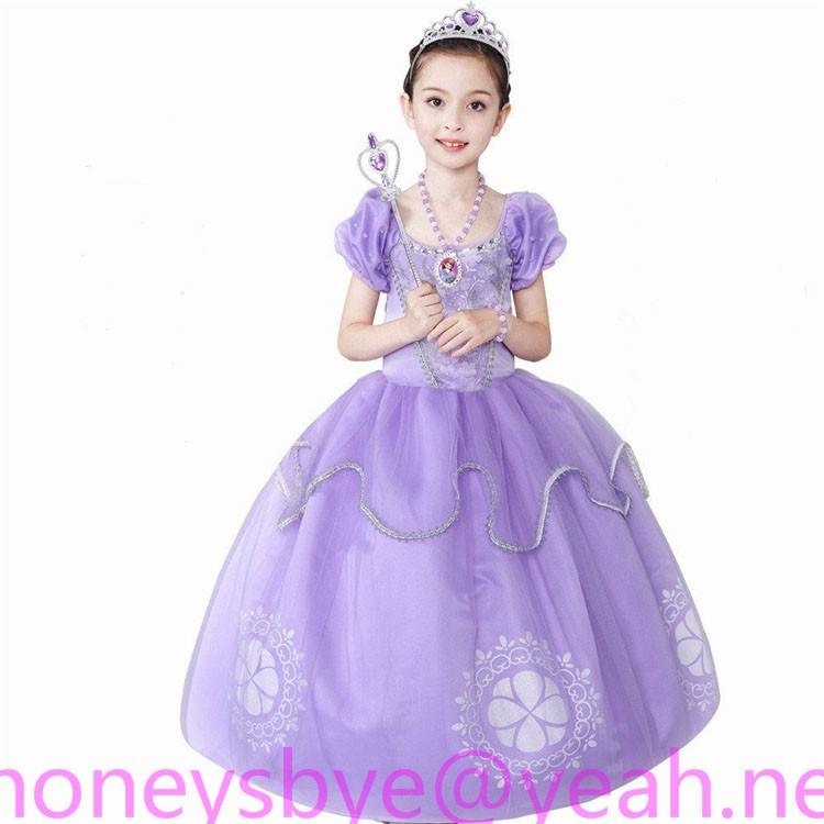 Sofia Princess Dress Kids Halloween Costumes Christmas Party Children Dress