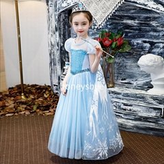 Frozen Elsa Costume for Kids Dress Up Elsa Christmas Party Children Dress