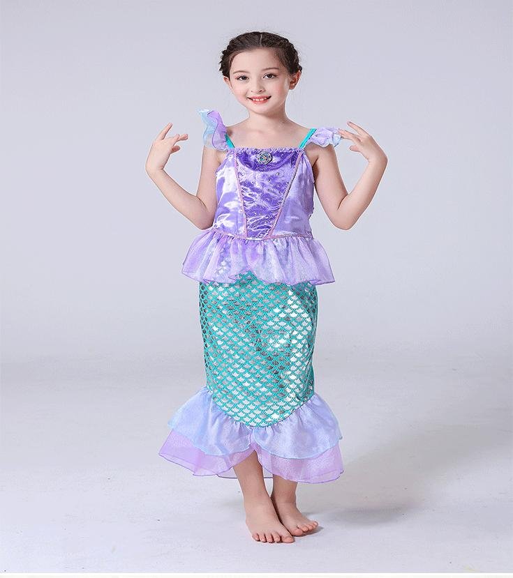 Wholesale Mermaid Child Dress Kids Dress Up with Mermaid Dresses 3