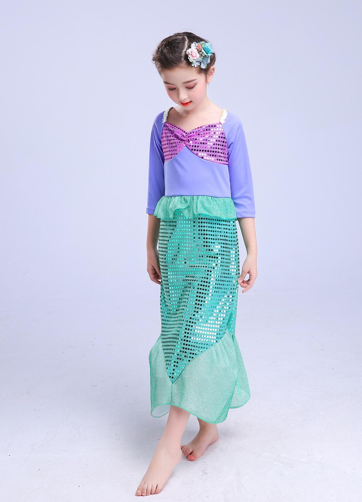 Wholesale Mermaid Child Dress Kids Dress Up with Mermaid Dresses 2