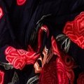 chinese red rose velvet satin embroidery lace fabric for wedding dress 2