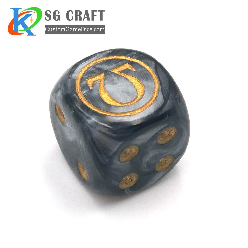 Custom printed dot magnetic polyhedral plastic dice for gambling games