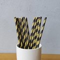 Black And Brown Big Striped Drinking Paper Straws 1