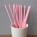 Pink Heart Shaped Decorative Paper Straws
