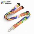 Custom high quality Sublimation printed Polyester id card holder neck lanyard 2
