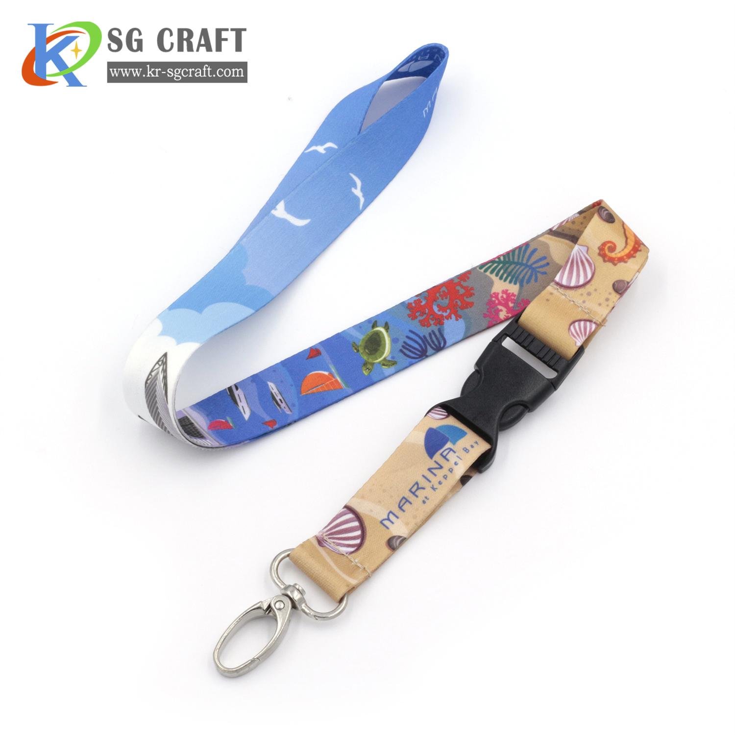 Custom high quality Sublimation printed Polyester id card holder neck lanyard 3
