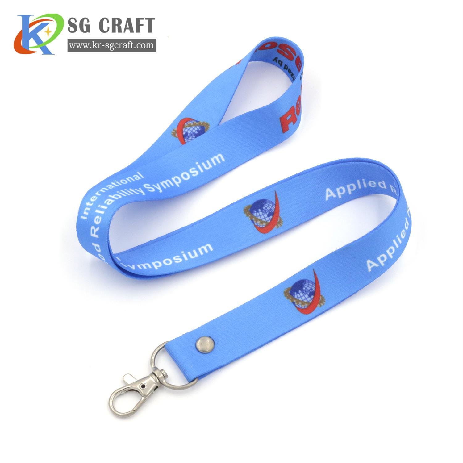 Custom high quality Sublimation printed Polyester id card holder neck lanyard 4