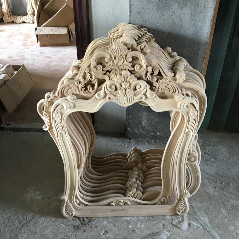 carved wood european mirror frame 3