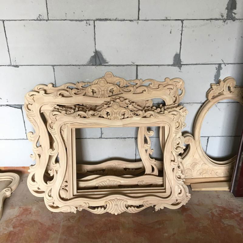 carved wood european mirror frame 4