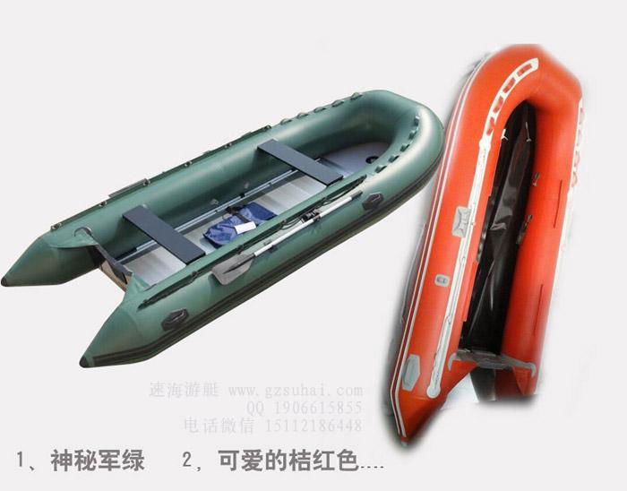 专业冲锋舟加厚耐磨机动艇铝合金底橡皮舟 5