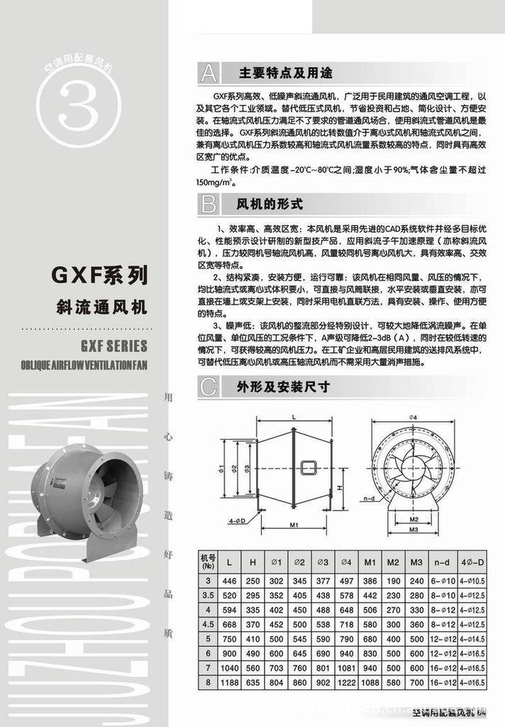 GXF型斜流通風機 3