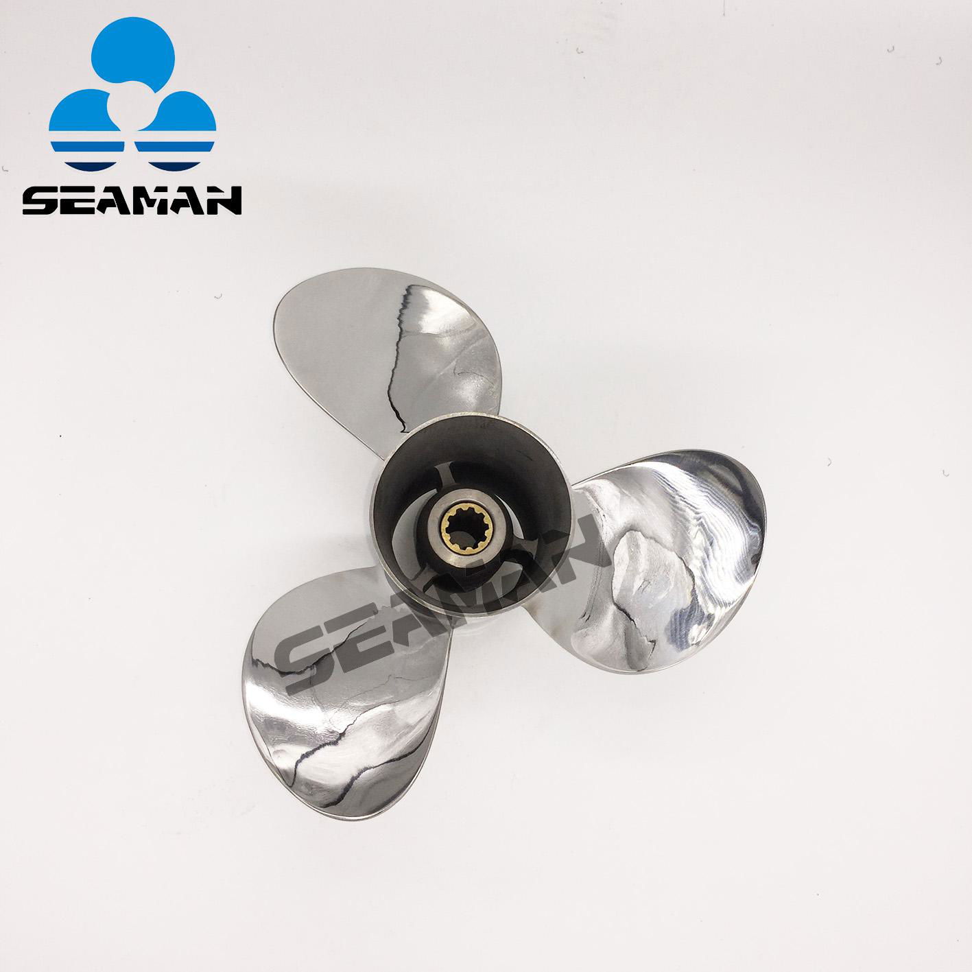 Stainless Steel Outboard Propeller 9-7/8X12 for Yamaha 20-30HP Engines 2