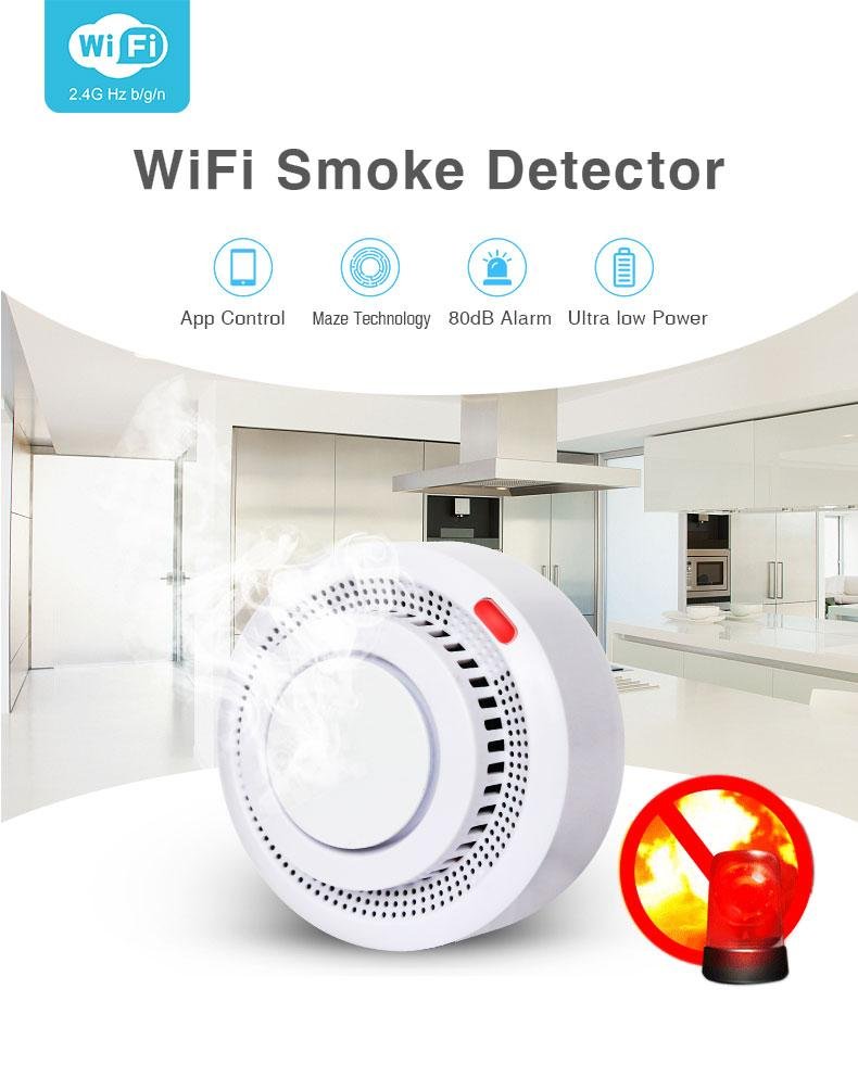 WiFi Smart Wireless Smoke Fire Alarm Detector  2