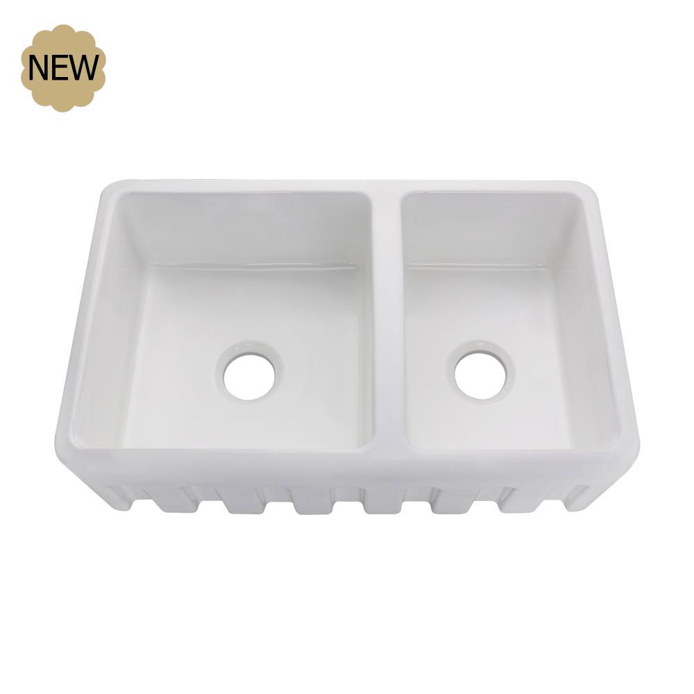 Double Bowl Farmhouse Ceramic Kitchen Sink