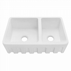 Double Bowl Farmhouse Ceramic Kitchen Sink