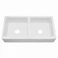 Double Bowl Apron Front Ceramic Kitchen Sink