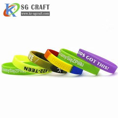 Custom logo silicone wristband,rubber wrist bands