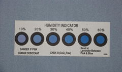 蓝色变粉红色六点湿度指示卡 10-60%六点HIC蓝色六点湿度卡 