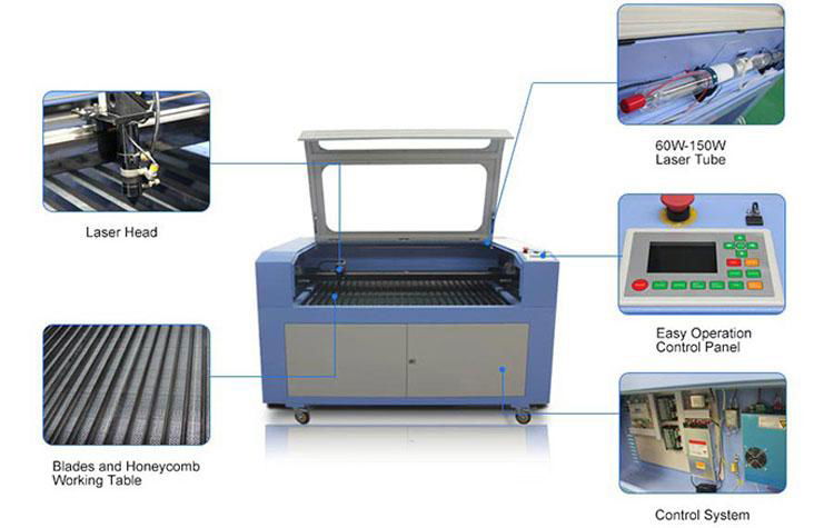cheaper price 1390 100w small cnc acrylic wood laser cutting engraving machine 4