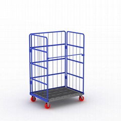 Warehouse cargo storage 3 sided roll pallet container transport trolley