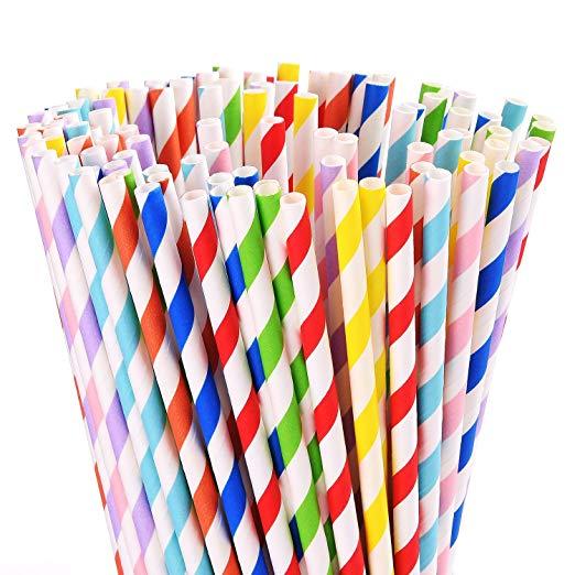 Different Colors Rainbow Striped Paper straw by Craft paper 3