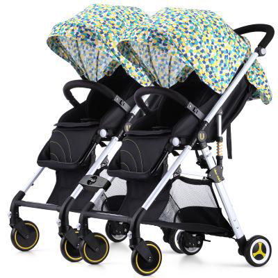 Double Seat Baby Stroller for Twins / Aluminum Portable Kids Babystroller  2