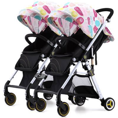 Double Seat Baby Stroller for Twins / Aluminum Portable Kids Babystroller  4