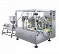 Paste or liquid premade bag filling and packing machine 1