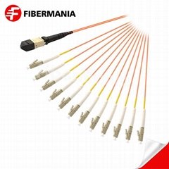 MTP Female to 12 LC Simplex Fanout Cable 12 Fibers Om1 62.5/125 1m