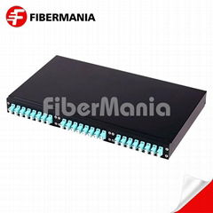 1u 19 Inch Fixed Fiber Optic Patch Panel, Loaded with 24 LC Duplex Om3 Multimode
