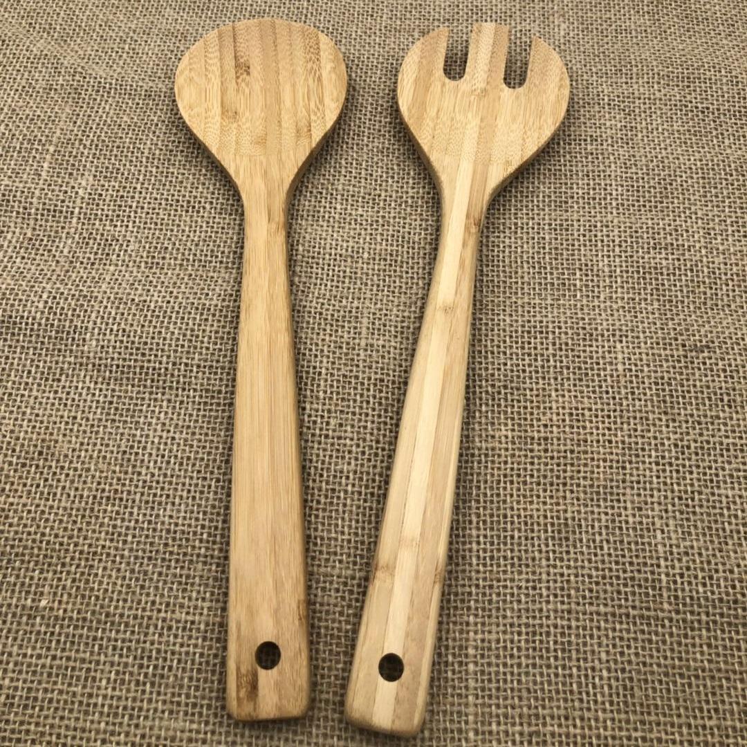 Salad Server Set,Made of Bamboo 3