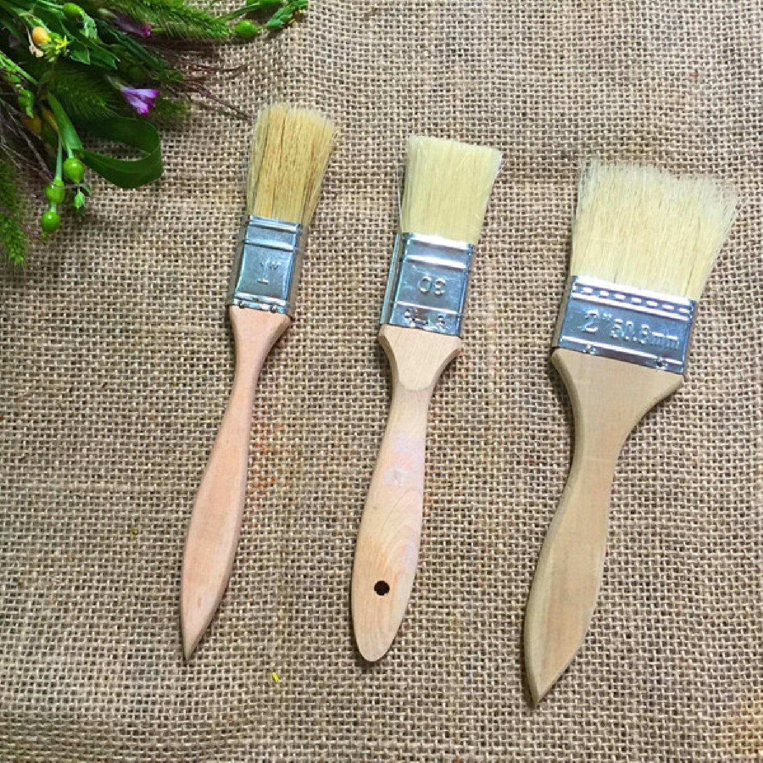 Wooden Kitchen and BBQ sauce brushes Made of Pig Hair and Chinese Cherry
