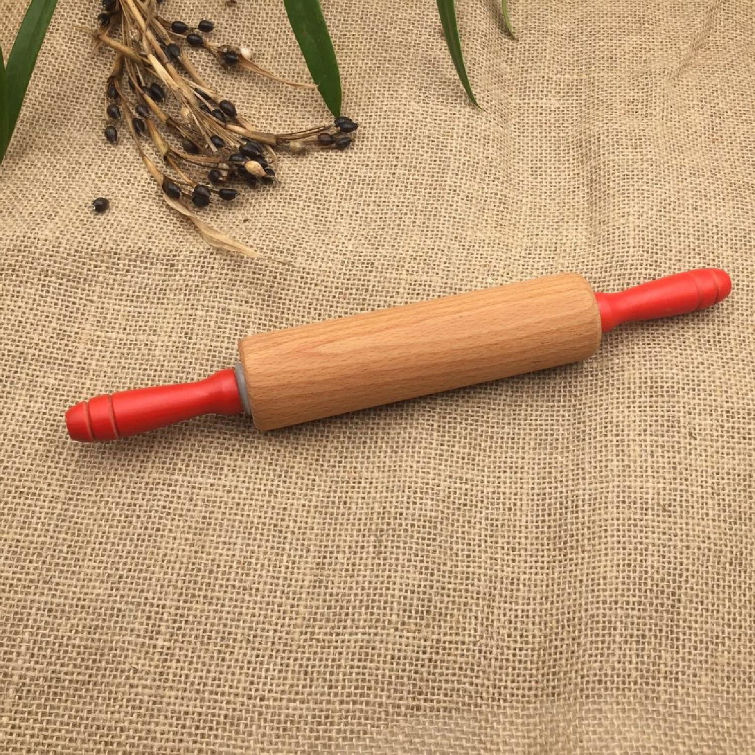 Wooden Rolling Pin Handles with Paint Made of Beech Wood