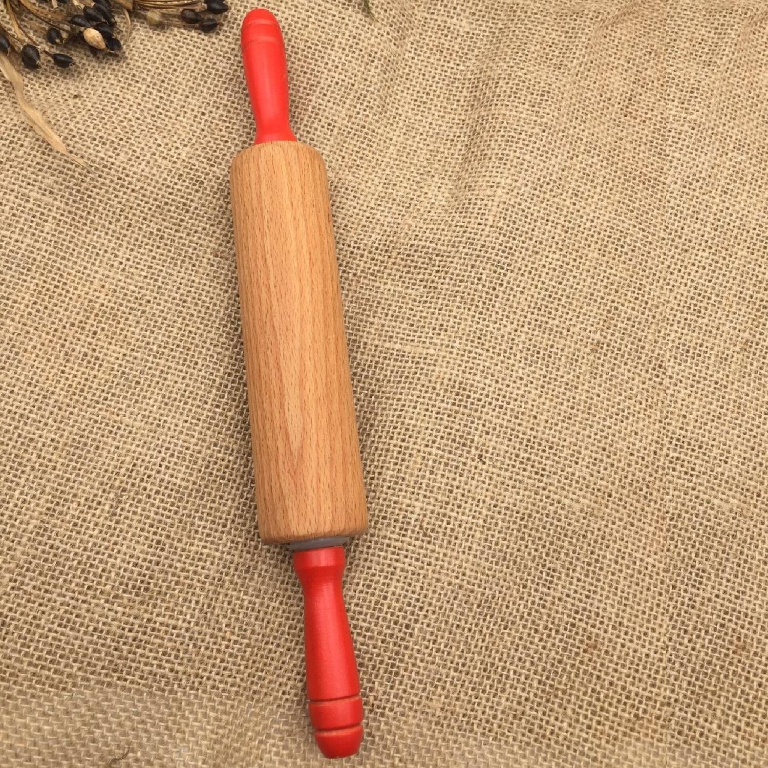 Wooden Rolling Pin Handles with Paint Made of Beech Wood 3