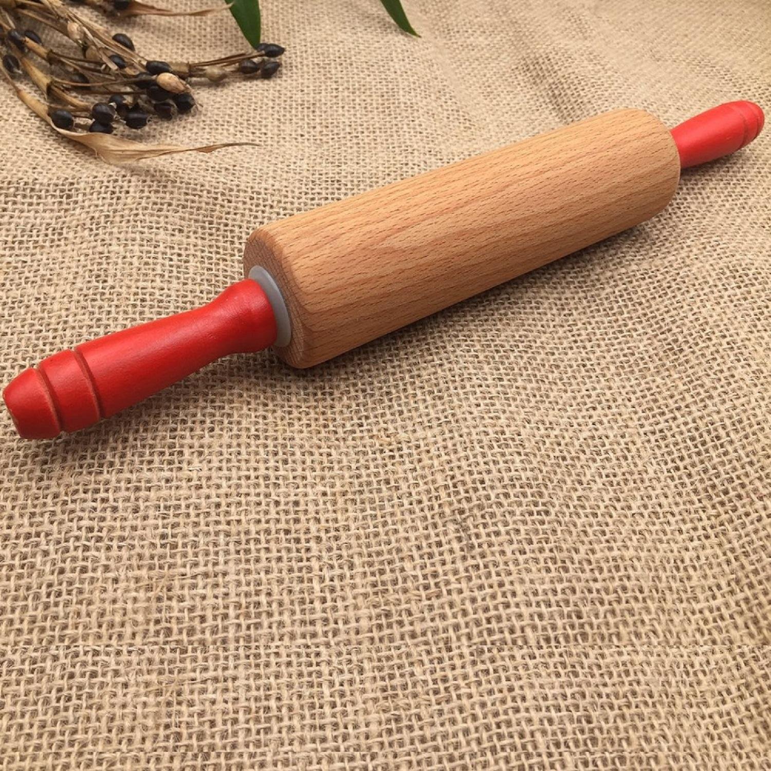 Wooden Rolling Pin Handles with Paint Made of Beech Wood 4