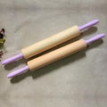 Wooden Rolling Pin Handles with Paint Made of Chinese Cherry 2